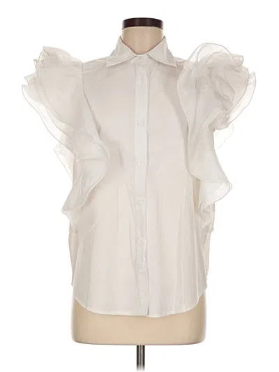 Pre-owned Beulah Style Short Sleeve Blouse In Ivory