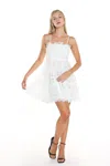 Beulah Styles Short Spaghetti Strap Lace Dress In White