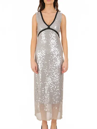 Beulah Talyn Sequin Dress In Silver