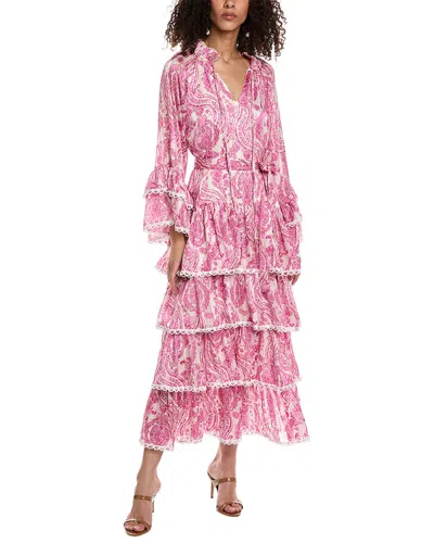 Beulah Tiered Maxi Dress In Pink