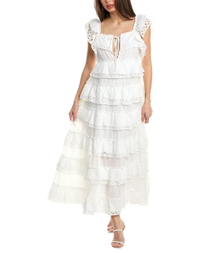 Beulah Tiered Maxi Dress In White