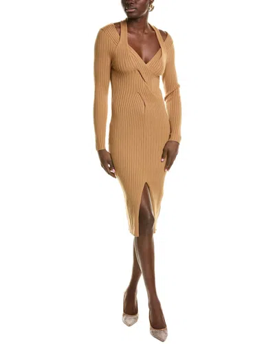 Beulah Twisted Wool & Cashmere-blend Sweaterdress In Brown