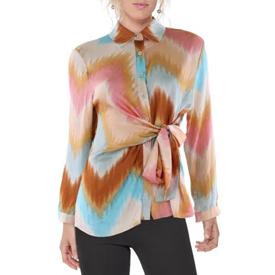 Beulah Womens Collar Long Sleeves Button-down Top