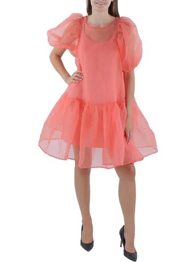 Beulah Womens Illusion Short Mini Dress In Pink