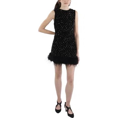 Beulah Womens Metallic Sequined Cocktail And Party Dress In Black