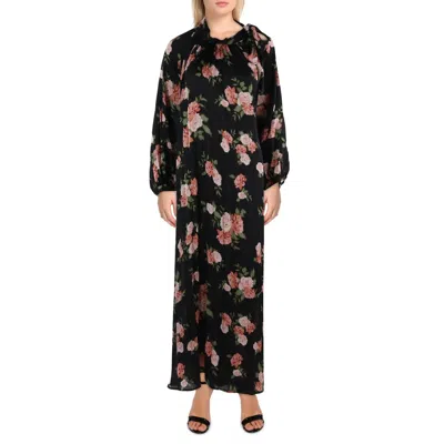 Beulah Womens Pleated Long Maxi Dress In Black