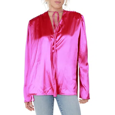 Beulah Womens Sateen Dressy Blouse In Pink