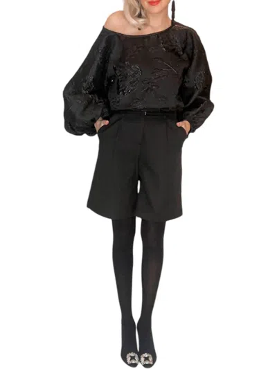 Beulahstyle Belted Shorts In Black