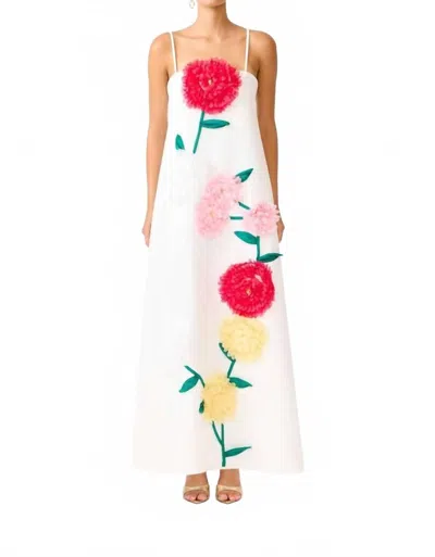 Beulahstyle Buttercup Embroidered Maxi Dress In White