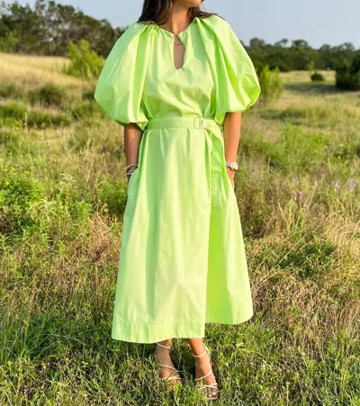 Beulahstyle Chloe Dress In Neon Green