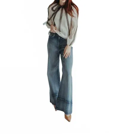 Beulahstyle Frenchie Cascade Bow Blouse In Ivory /black In Multi