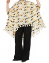 Beulahstyle Hi-low Tasseled Hem Button-up Tunic In Multi In Multi