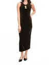 Beulahstyle Hunter Embellished Keyhole Sleeveless Velvet Maxi Dress In Black In Brown