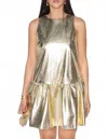 Beulahstyle Metallic Party Dress In Gold In Gold