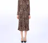 Beulahstyle Pleat Belted Storm Flap Midi Dress In Leopard Print In Multi