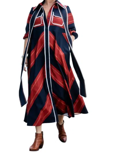 Beulahstyle Rudy Midi Dress In Red In Multi