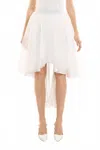 Beulahstyle Tulle High/low Pullover Skirt In White In White