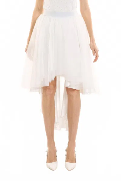 Beulahstyle Tulle High/low Pullover Skirt In White