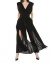 Beulahstyle Velvet Top And Pant Set In Black In Black