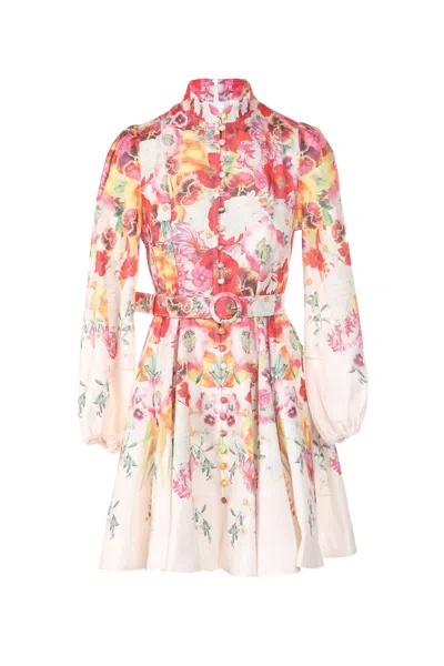 Beulahstyle Women's Floral Fantasy Dress In Peach In Pink