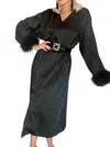 Beulahstyle Satin Maxi Dress With O-ring In Black In Black