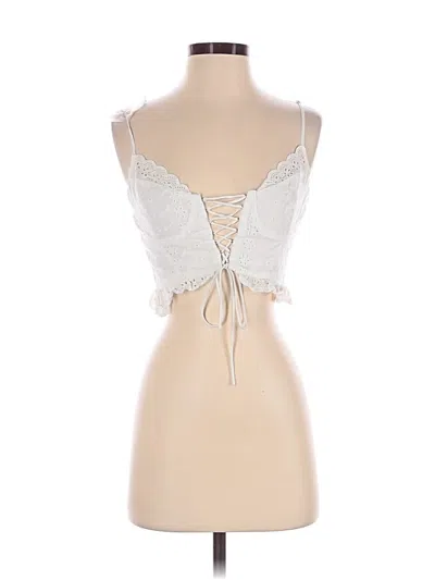 Pre-owned Beverly And Beck Sleeveless Top White Sweetheart Neckline Tops