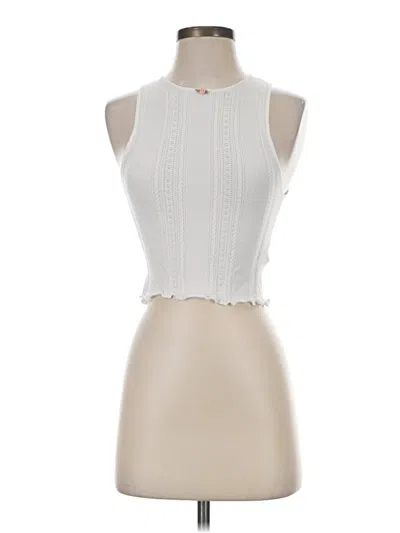 Pre-owned Beverly And Beck Tank Top White Halter Neckline Tops