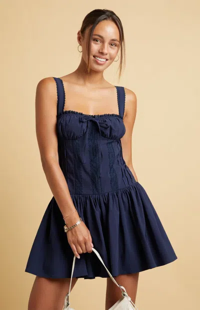 Beverly And Beck Women's Alessia Corset Mini Dress In Navy In Blue