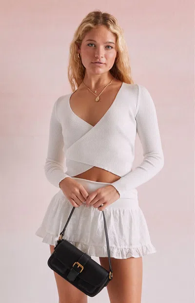 Beverly And Beck Women's Bella Wrap Sweater In Cream In White