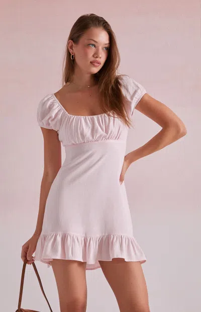 Beverly And Beck Women's Camille Tie Back Mini Dress In Light Pink