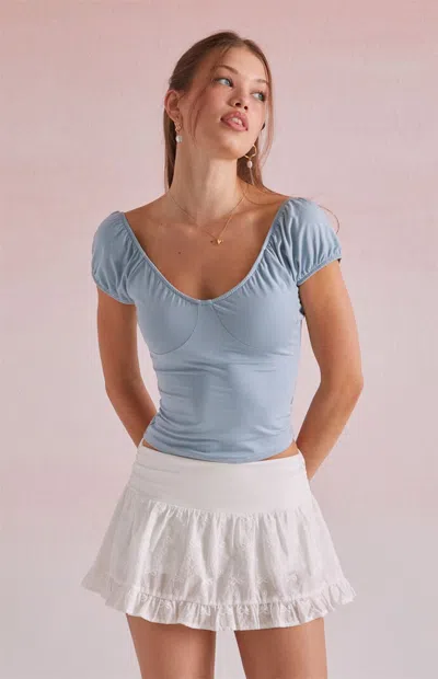 Beverly And Beck Women's Daisy Corset T-shirt In Blue