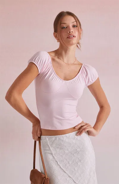 Beverly And Beck Women's Daisy Corset T-shirt In Pink