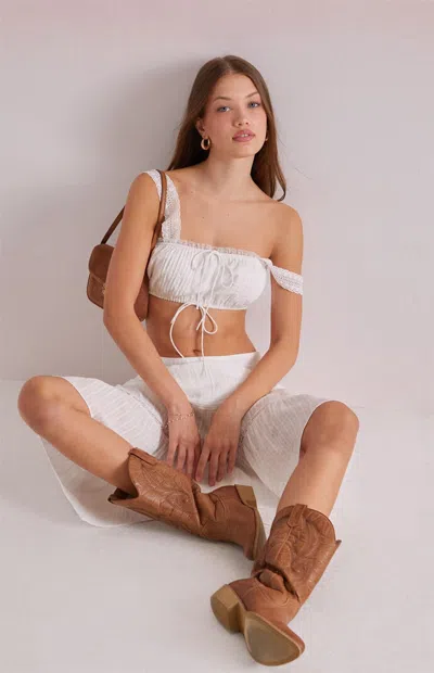 Beverly And Beck Women's Helena Cropped Tank Top In White