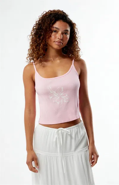 Beverly And Beck Women's Hibiscus Tank Top In Light Pink