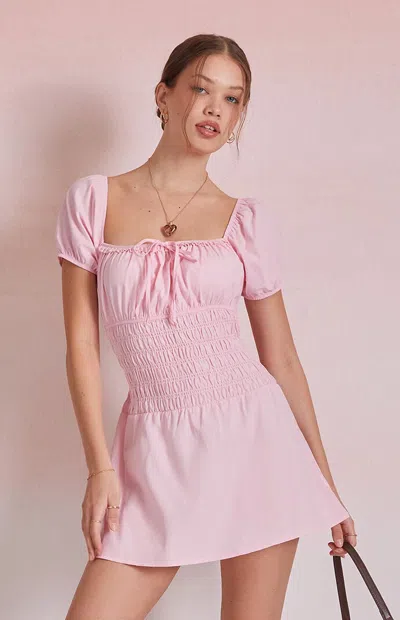 Beverly And Beck Women's Jane Puff Sleeve Mini Dress In Light Pink