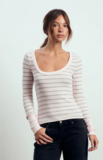 Beverly And Beck Women's Lily Long Sleeve Top In Pink