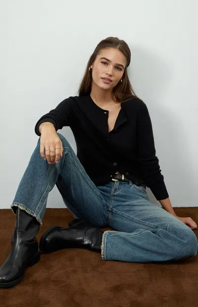 Beverly And Beck Women's Marley Button Down Cardigan In Black