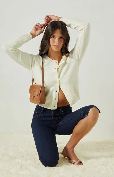 Beverly And Beck Women's Marley Button Down Cardigan In Ivory In White
