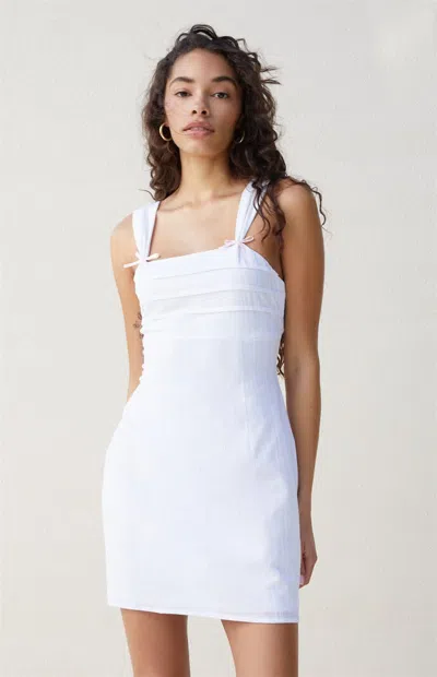 Beverly And Beck Women's Matilda Bow Strap Mini Dress In White
