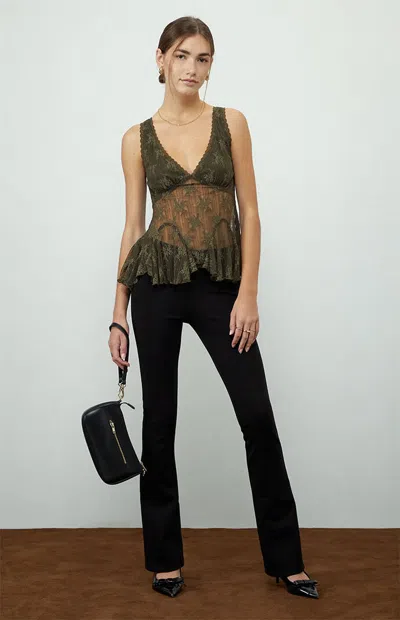 Beverly And Beck Women's Romee Lace Tank Top In Olive In Green