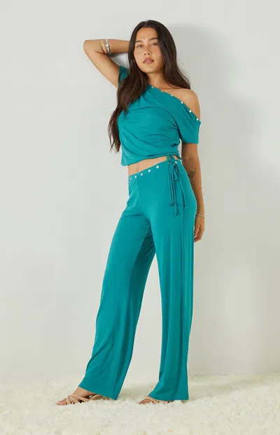 Beverly And Beck Women's That'll Do Lounge Pants In Green In Blue