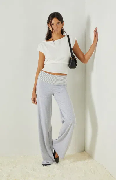 Beverly And Beck Women's Wide Leg Lounge Pants In Heather Grey In Gray