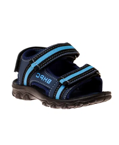 Beverly Hills Polo Club Little Kids Double Hook And Loop Sport Sandals In Blue