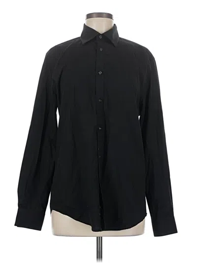 Pre-owned Beverly Hills Polo Club Long Sleeve Button Down Shirt In Black