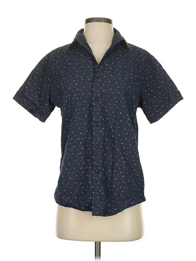 Pre-owned Beverly Hills Polo Club Short Sleeve Button Down Shirt In Blue