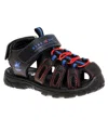 Beverly Hills Polo Club Toddler Hook And Loop Sport Sandals In Black,red