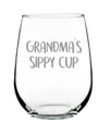 Bevvee Grandma's Sippy Cup Stemless Wine Glass In Clear