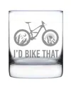 Bevvee I'd Bike That Whiskey Rocks Glass In Clear