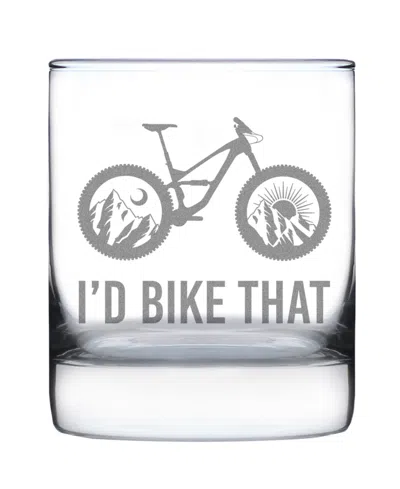 Bevvee I'd Bike That Whiskey Rocks Glass In Clear