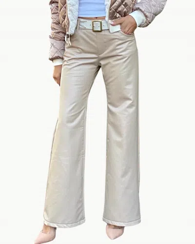 Bevy-flog Amanda Vegan Leather Pants In Beige Vegan In Neutral